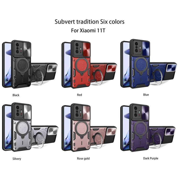 For Xiaomi 11T CD Texture Sliding Camshield Magnetic Holder Phone Case(Purple) - free shipping - PMC TechLife - Order now!