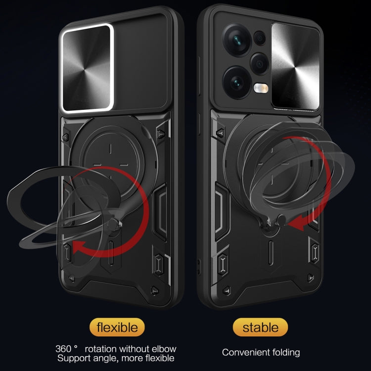 For Xiaomi Redmi Note 12 Pro 5G CD Texture Sliding Camshield Magnetic Holder Phone Case(Silver) - free shipping - PMC TechLife - Order now!
