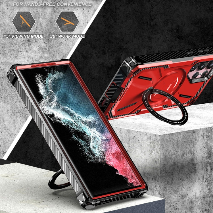 For Samsung Galaxy S21 5G Armor Series Holder Phone Case with Back Clip(Red) - free shipping - PMC TechLife - Order now!