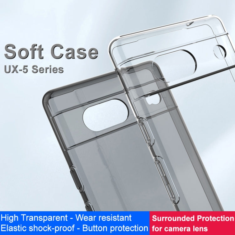 For Google Pixel 7a IMAK UX-5 Series Transparent Shockproof TPU Protective Phone Case(Transparent Black) - free shipping - PMC TechLife - Order now!