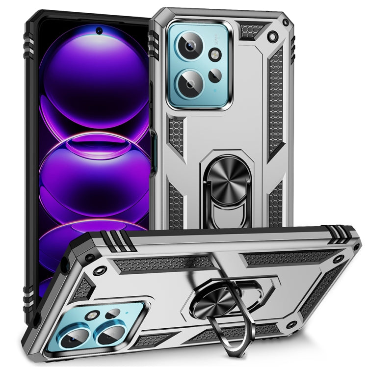 For Xiaomi Redmi Note 12 4G Global Shockproof TPU + PC Phone Case with Holder(Silver) - free shipping - PMC TechLife - Order now!