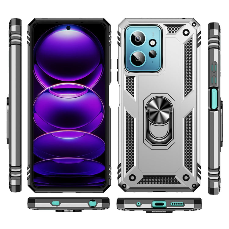 For Xiaomi Redmi Note 12 4G Global Shockproof TPU + PC Phone Case with Holder(Silver) - free shipping - PMC TechLife - Order now!