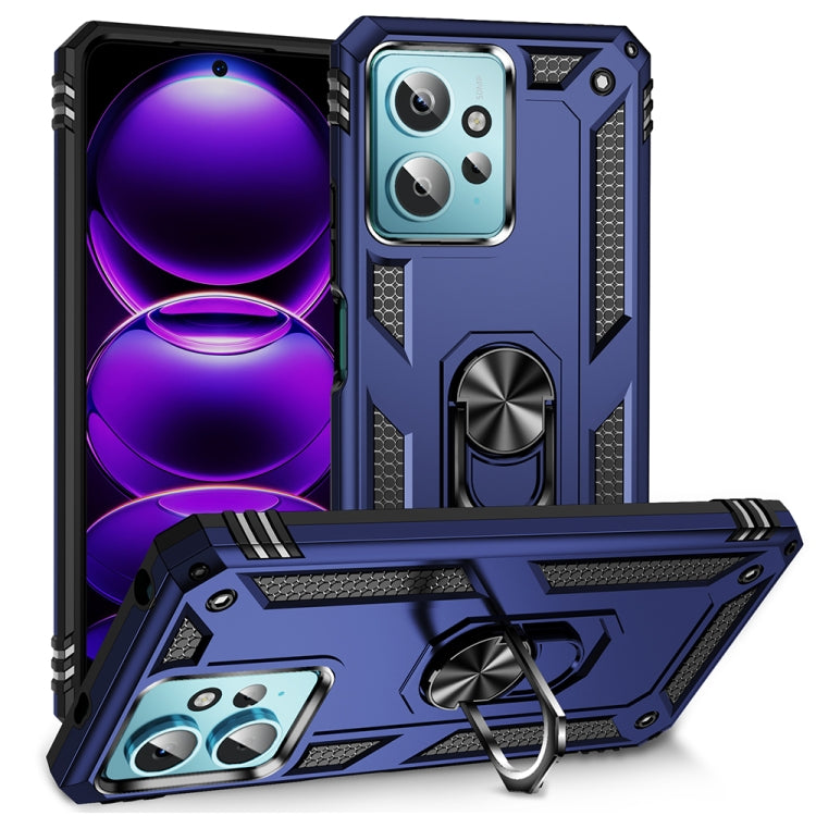 For Xiaomi Redmi Note 12 4G Global Shockproof TPU + PC Phone Case with Holder(Blue) - free shipping - PMC TechLife - Order now!