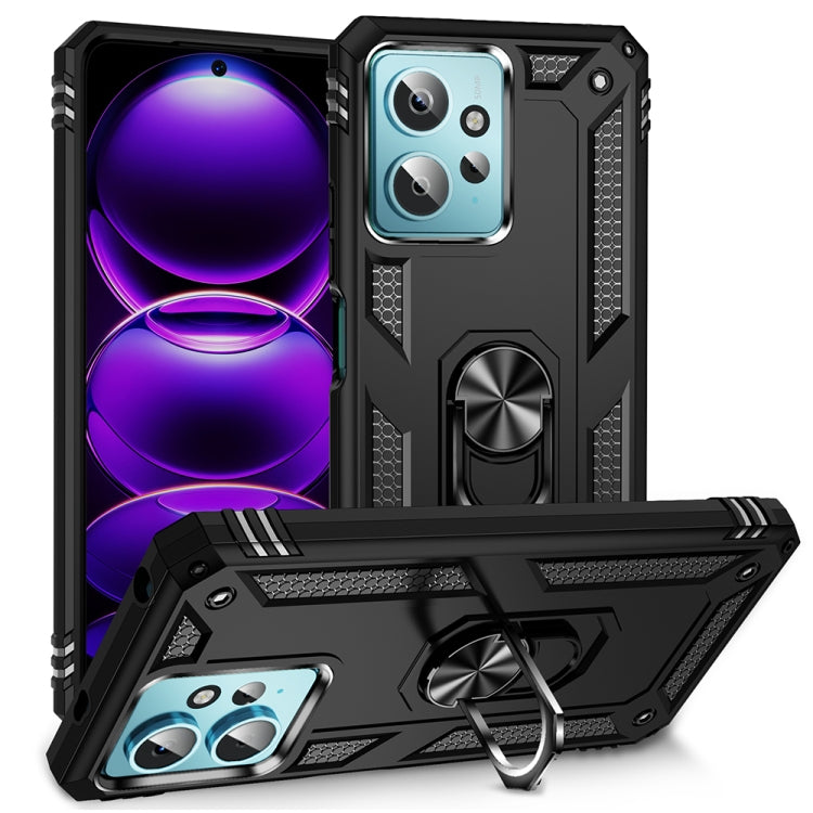 For Xiaomi Redmi Note 12 4G Global Shockproof TPU + PC Phone Case with Holder(Black) - free shipping - PMC TechLife - Order now!