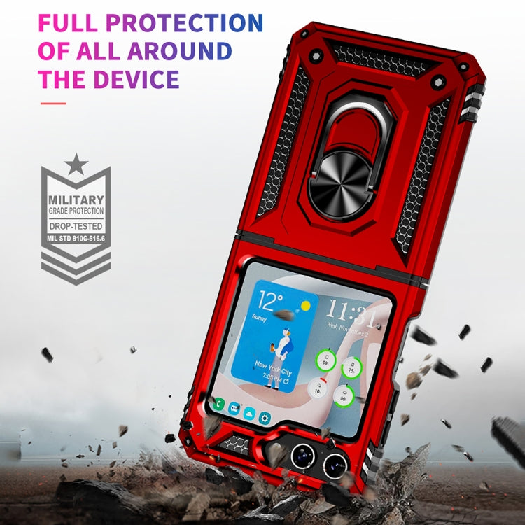 For Samsung Galaxy Z Flip5 Shockproof TPU + PC Phone Case with Holder(Red) - free shipping - PMC TechLife - Order now!