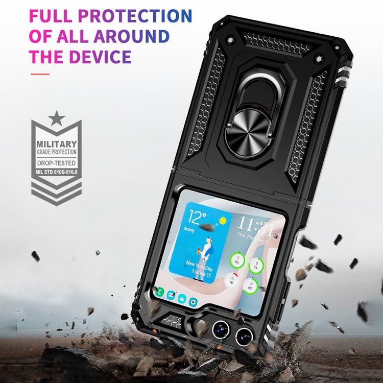 For Samsung Galaxy Z Flip5 Shockproof TPU + PC Phone Case with Holder(Black) - free shipping - PMC TechLife - Order now!