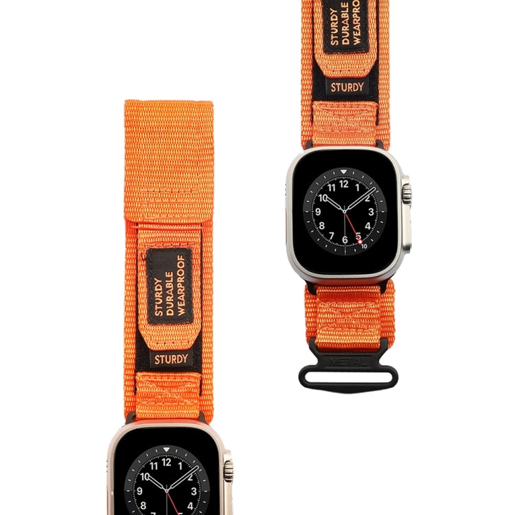 Nylon Two Section Watch Band For Apple Watch 7 41mm(Orange) - Watch Bands by PMC TechLife | Online Shopping South Africa | PMC TechLife