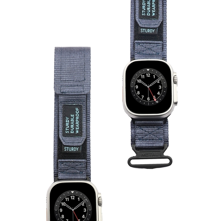 Nylon Two Section Watch Band For Apple Watch 7 41mm(Blue) - Watch Bands by PMC TechLife | Online Shopping South Africa | PMC TechLife