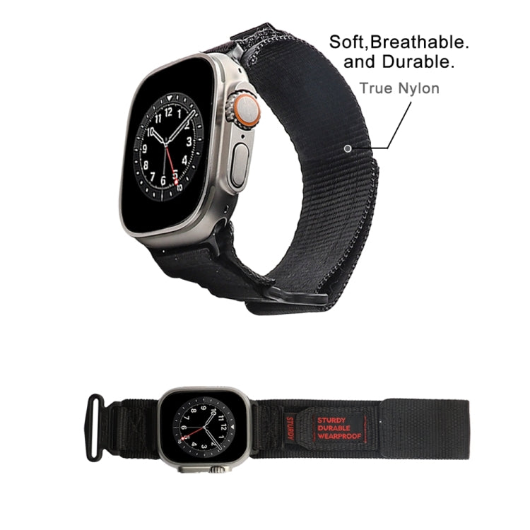 Nylon Two Section Watch Band For Apple Watch 7 45mm(Black) - Watch Bands by PMC TechLife | Online Shopping South Africa | PMC TechLife
