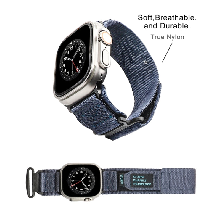 Nylon Two Section Watch Band For Apple Watch 6 44mm(Blue) - Watch Bands by PMC TechLife | Online Shopping South Africa | PMC TechLife
