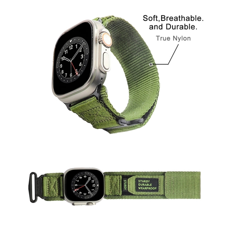 Nylon Two Section Watch Band For Apple Watch 3 38mm(Dark Green) - Watch Bands by PMC TechLife | Online Shopping South Africa | PMC TechLife