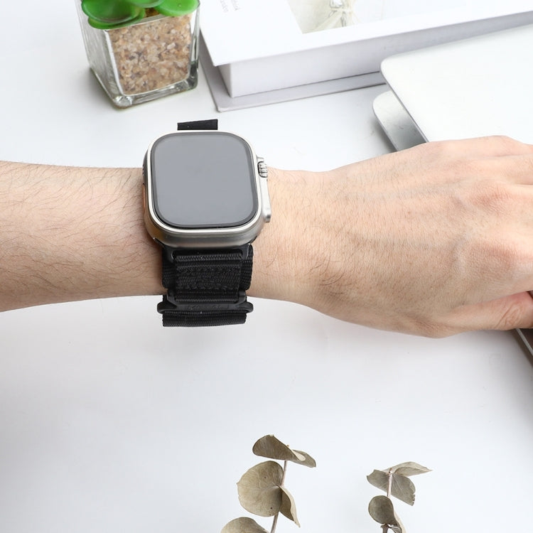 Nylon Two Section Watch Band For Apple Watch 42mm(Black) - Watch Bands by PMC TechLife | Online Shopping South Africa | PMC TechLife