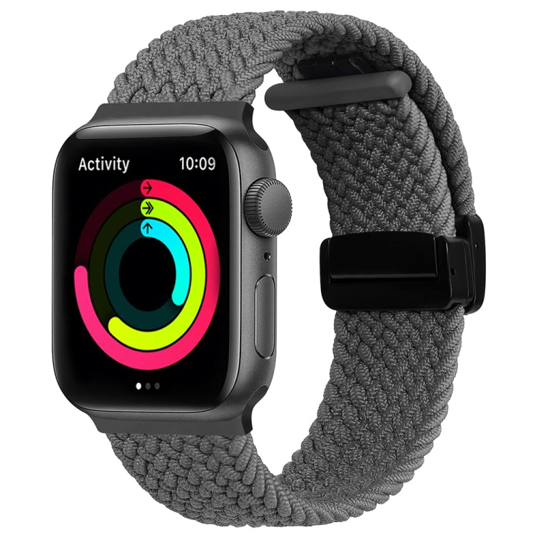 Magnetic Fold Clasp Woven Watch Band For Apple Watch SE 44mm(Grey) - Watch Bands by PMC TechLife | Online Shopping South Africa | PMC TechLife