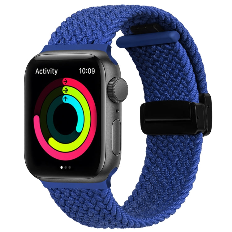 Magnetic Fold Clasp Woven Watch Band For Apple Watch 6 40mm(Blue) - Watch Bands by PMC TechLife | Online Shopping South Africa | PMC TechLife
