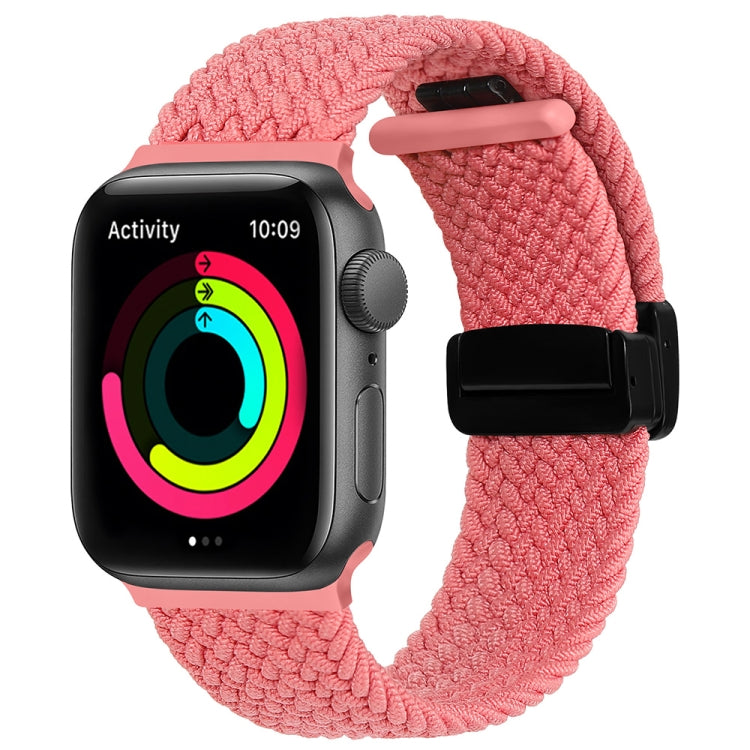 Magnetic Fold Clasp Woven Watch Band For Apple Watch 5 44mm(Pink) - Watch Bands by PMC TechLife | Online Shopping South Africa | PMC TechLife