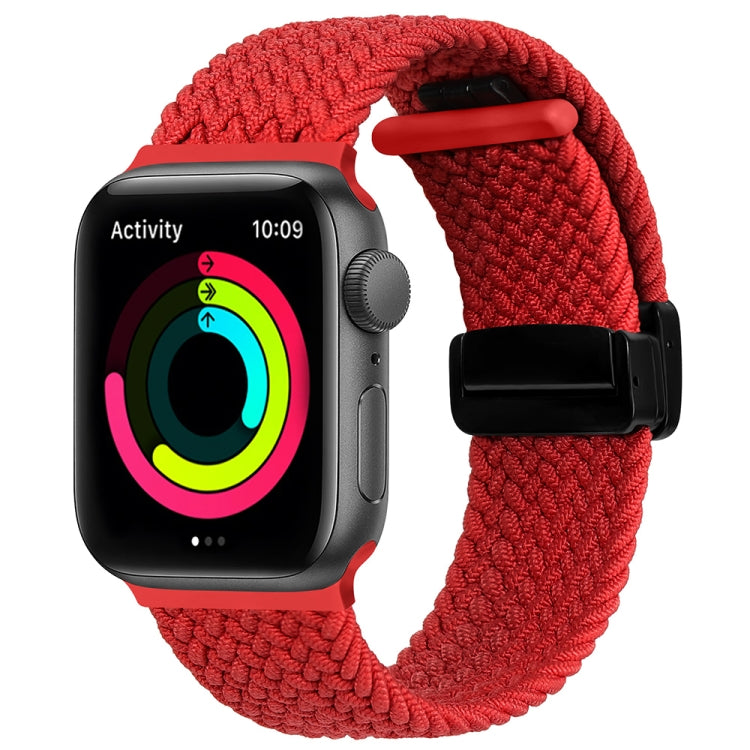 Magnetic Fold Clasp Woven Watch Band For Apple Watch 42mm(Red) - Watch Bands by PMC TechLife | Online Shopping South Africa | PMC TechLife