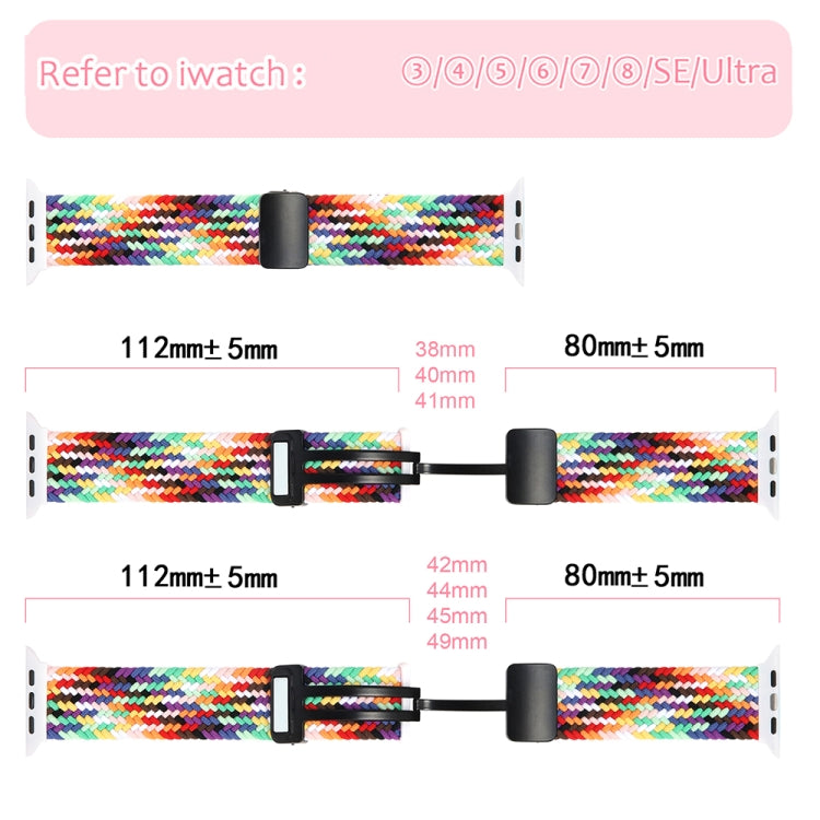 Magnetic Fold Clasp Woven Watch Band For Apple Watch SE 44mm(Starlight Color) - Watch Bands by PMC TechLife | Online Shopping South Africa | PMC TechLife