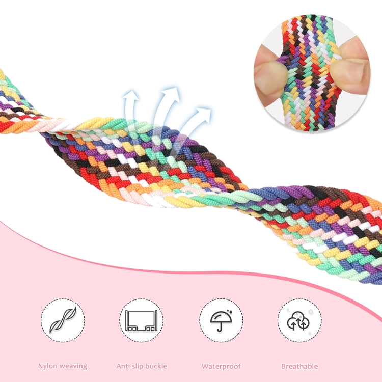 Magnetic Fold Clasp Woven Watch Band For Apple Watch 42mm(Rainbow Color) - Watch Bands by PMC TechLife | Online Shopping South Africa | PMC TechLife