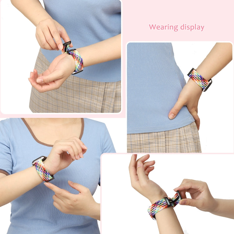 Magnetic Fold Clasp Woven Watch Band For Apple Watch 8 41mm(Blue White) - Watch Bands by PMC TechLife | Online Shopping South Africa | PMC TechLife