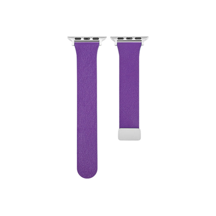 Sheepskin Texture Magnetic Folding Buckle Watch Band For Apple Watch 8 41mm(Purple) - Watch Bands by PMC TechLife | Online Shopping South Africa | PMC TechLife