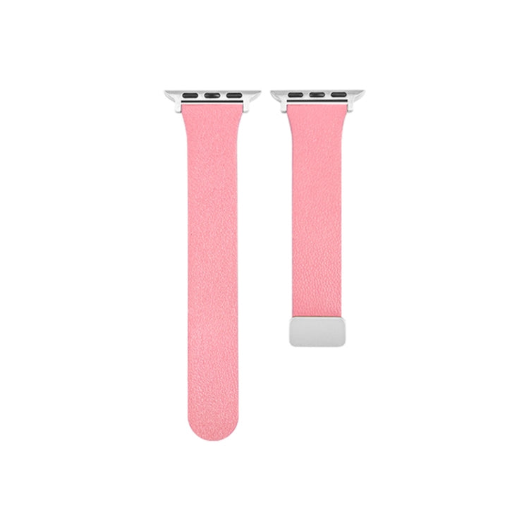 Sheepskin Texture Magnetic Folding Buckle Watch Band For Apple Watch SE 40mm(Pink) - Watch Bands by PMC TechLife | Online Shopping South Africa | PMC TechLife