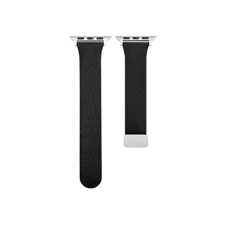 Sheepskin Texture Magnetic Folding Buckle Watch Band For Apple Watch 6 40mm(Black) - Watch Bands by PMC TechLife | Online Shopping South Africa | PMC TechLife