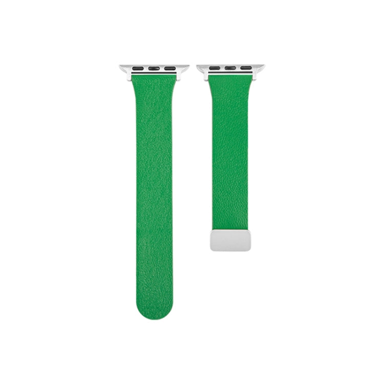 Sheepskin Texture Magnetic Folding Buckle Watch Band For Apple Watch 4 40mm(Green) - Watch Bands by PMC TechLife | Online Shopping South Africa | PMC TechLife