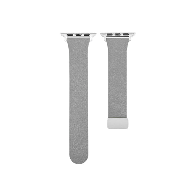 Sheepskin Texture Magnetic Folding Buckle Watch Band For Apple Watch 3 38mm(Grey) - Watch Bands by PMC TechLife | Online Shopping South Africa | PMC TechLife