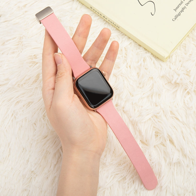 Sheepskin Texture Magnetic Folding Buckle Watch Band For Apple Watch 6 40mm(Grey) - Watch Bands by PMC TechLife | Online Shopping South Africa | PMC TechLife