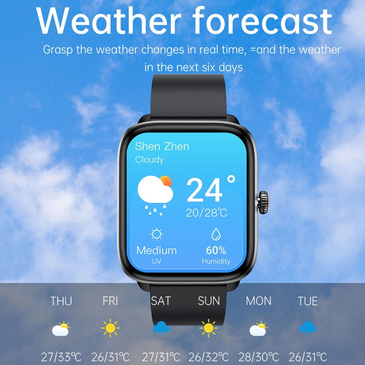 T20 1.96 inch IP67 Waterproof Silicone Band Smart Watch, Supports Dual-mode Bluetooth Call / Heart Rate Monitoring(Black) - Smart Watches by PMC TechLife | Online Shopping South Africa | PMC TechLife