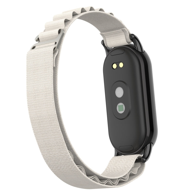 For Xiaomi Mi Band 8 Metal Plug Loop Nylon Watch Band(Black+Starlight) - Watch Bands by PMC TechLife | Online Shopping South Africa | PMC TechLife