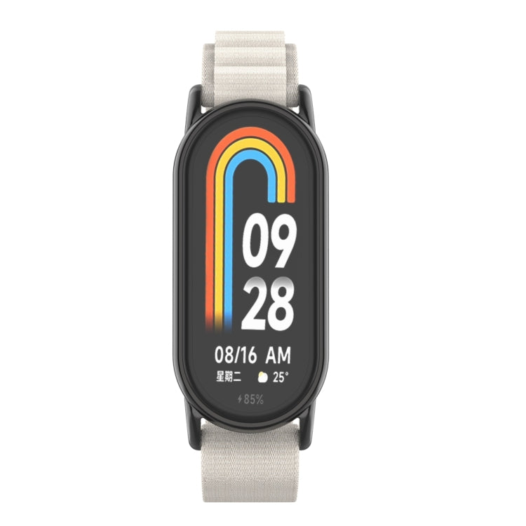 For Xiaomi Mi Band 8 Metal Plug Loop Nylon Watch Band(Black+Starlight) - Watch Bands by PMC TechLife | Online Shopping South Africa | PMC TechLife