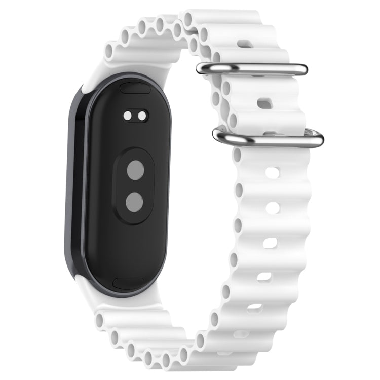 For Xiaomi Mi Band 8 Ocean Silicone Watch Band(White) - Watch Bands by PMC TechLife | Online Shopping South Africa | PMC TechLife