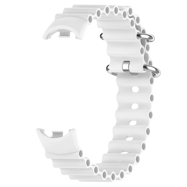 For Xiaomi Mi Band 8 Ocean Silicone Watch Band(White) - Watch Bands by PMC TechLife | Online Shopping South Africa | PMC TechLife
