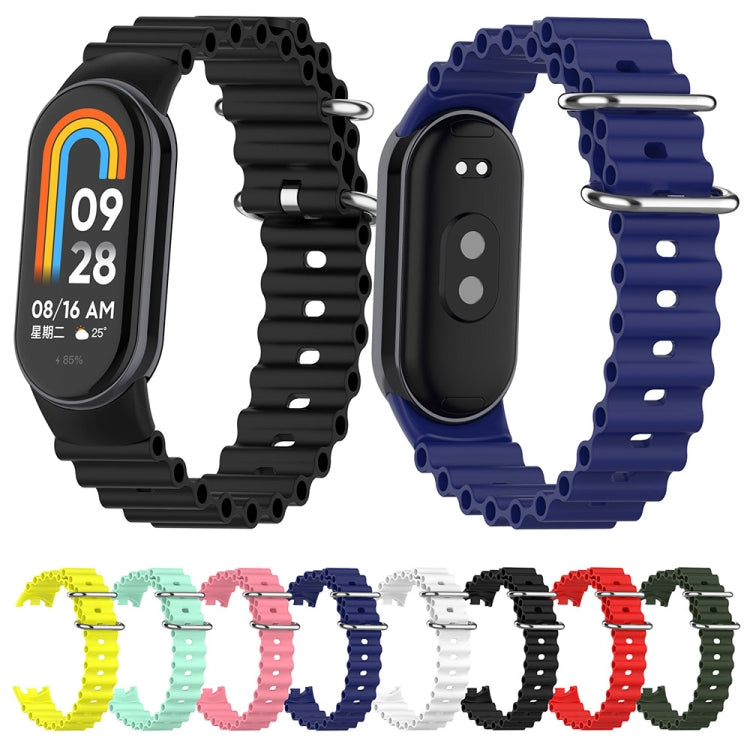For Xiaomi Mi Band 8 Ocean Silicone Watch Band(Black) - Watch Bands by PMC TechLife | Online Shopping South Africa | PMC TechLife