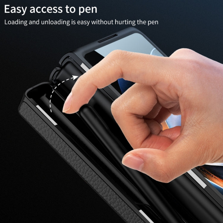 For Samsung Galaxy Z Fold4 GKK Integrated Fold Hinge Leather Phone Case with Holder(Green) - free shipping - PMC TechLife - Order now!