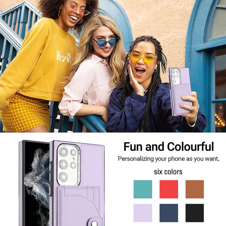For Samsung Galaxy S23 Ultra Shockproof Leather Phone Case with Card Holder(Purple) - free shipping - PMC TechLife - Order now!