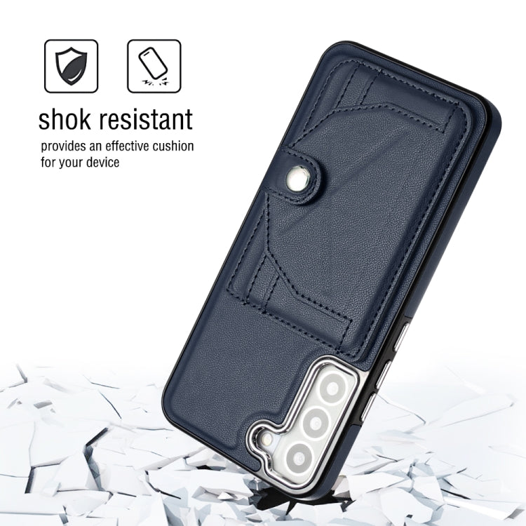 For Samsung Galaxy S23+ Shockproof Leather Phone Case with Card Holder(Blue) - free shipping - PMC TechLife - Order now!