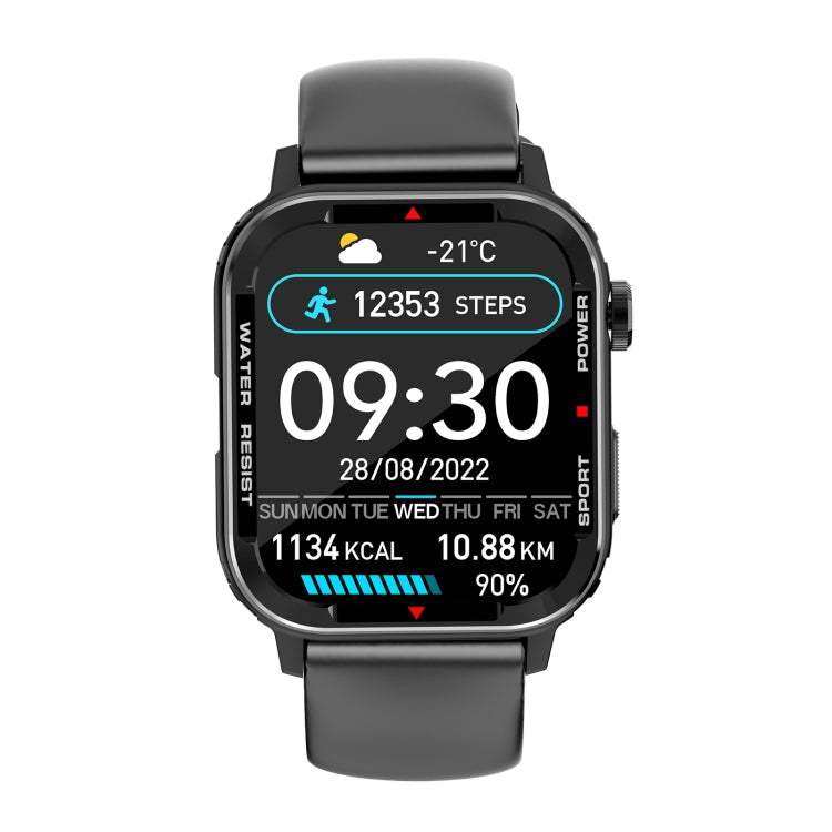 G96 1.85 inch HD Square Screen Rugged Smart Watch Support Bluetooth Calling/Heart Rate Monitoring/Blood Oxygen Monitoring(Black) - Smart Watches by PMC TechLife | Online Shopping South Africa | PMC TechLife