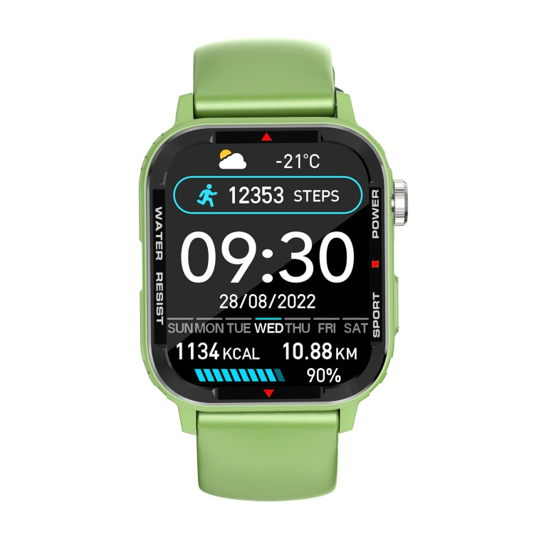 G96 1.85 inch HD Square Screen Rugged Smart Watch Support Bluetooth Calling/Heart Rate Monitoring/Blood Oxygen Monitoring(Green) - Smart Watches by PMC TechLife | Online Shopping South Africa | PMC TechLife