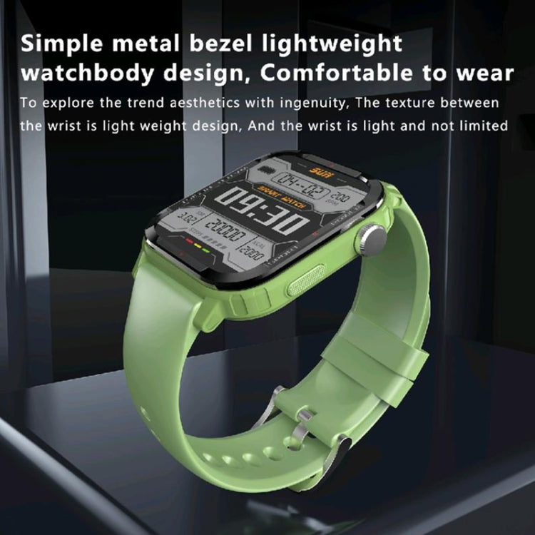 G96 1.85 inch HD Square Screen Rugged Smart Watch Support Bluetooth Calling/Heart Rate Monitoring/Blood Oxygen Monitoring(Green) - Smart Watches by PMC TechLife | Online Shopping South Africa | PMC TechLife