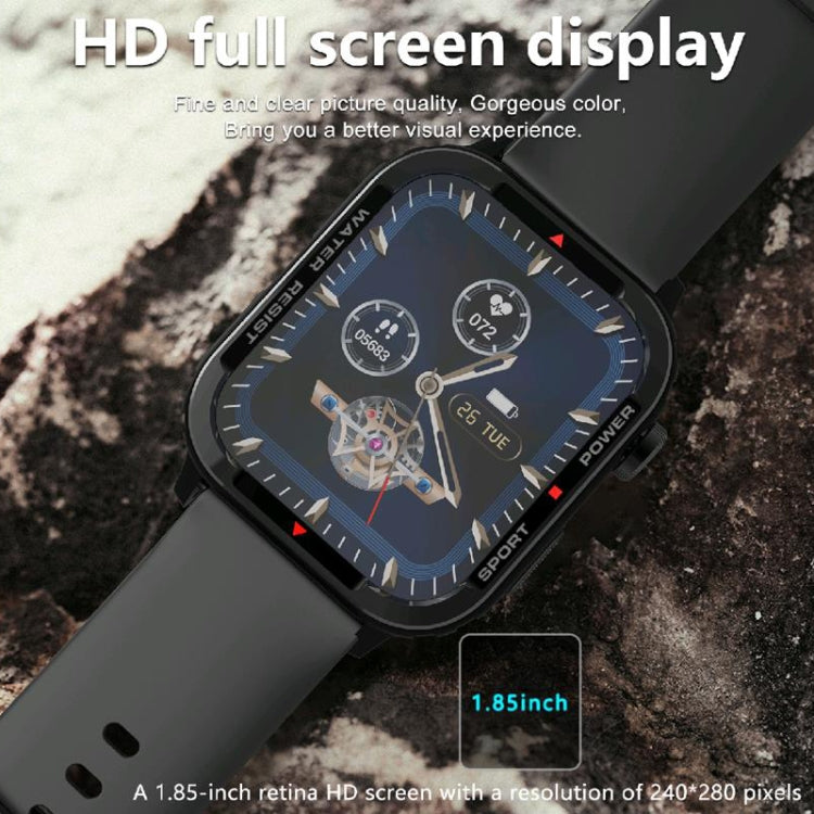 G96 1.85 inch HD Square Screen Rugged Smart Watch Support Bluetooth Calling/Heart Rate Monitoring/Blood Oxygen Monitoring(Grey) - Smart Watches by PMC TechLife | Online Shopping South Africa | PMC TechLife