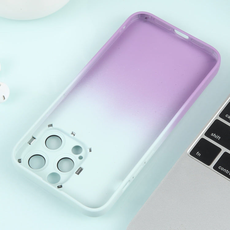 For iPhone 14 Gradient Starry Silicone Phone Case with Lens Film(White Purple) - free shipping - PMC TechLife - Order now!