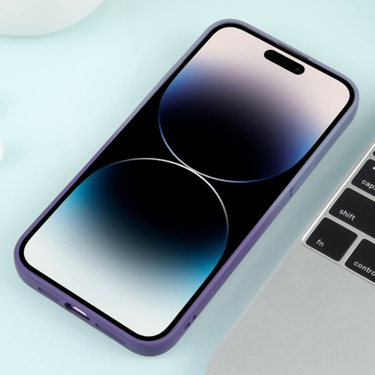 For iPhone 14 Pro Max Gradient Starry Silicone Phone Case with Lens Film(Grey Purple) - free shipping - PMC TechLife - Order now!