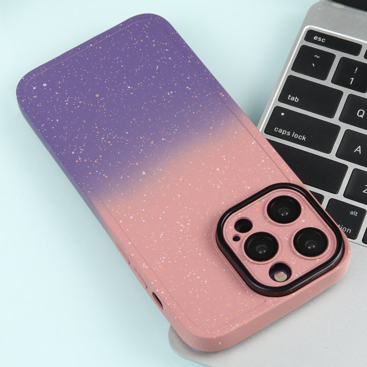 For iPhone 13 Pro Max Gradient Starry Silicone Phone Case with Lens Film(Pink Purple) - free shipping - PMC TechLife - Order now!