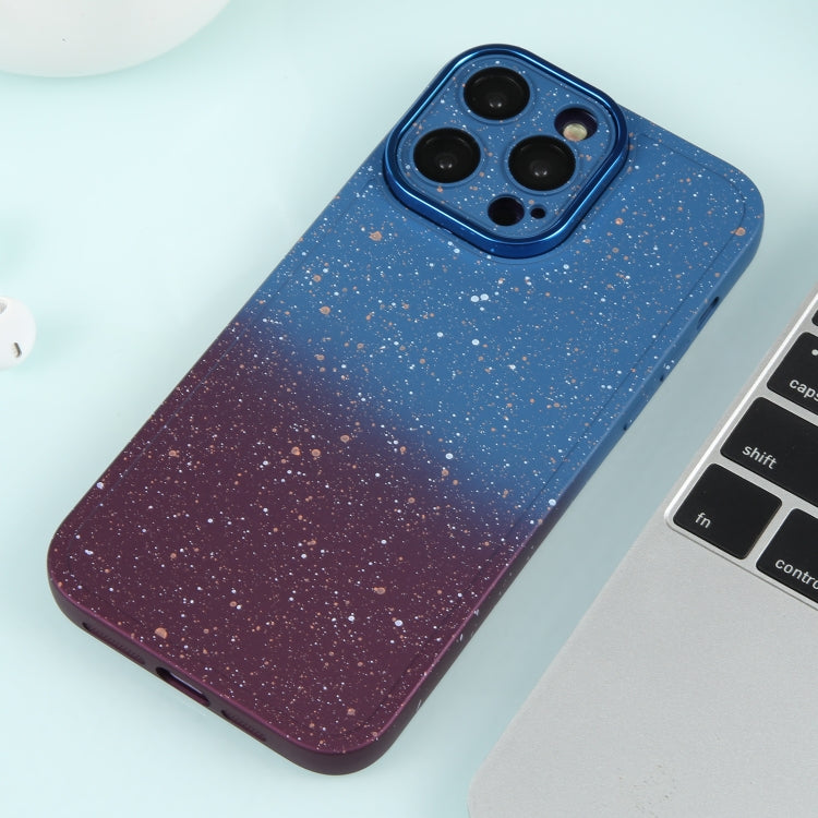 For iPhone 12 Pro Max Gradient Starry Silicone Phone Case with Lens Film(Blue Red) - free shipping - PMC TechLife - Order now!