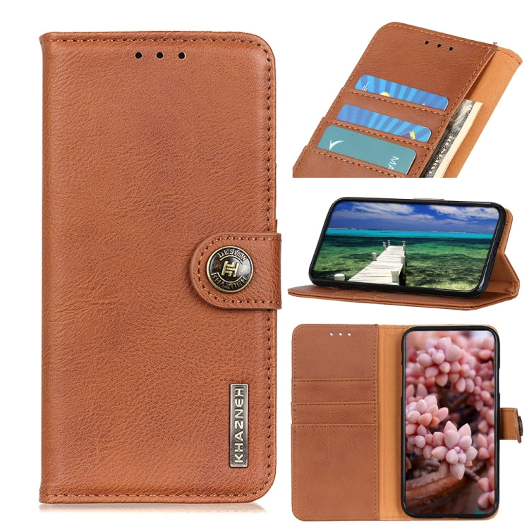For Xiaomi Redmi Note 12S 4G KHAZNEH Cowhide Texture Flip Leather Phone Case(Brown) - free shipping - PMC TechLife - Order now!