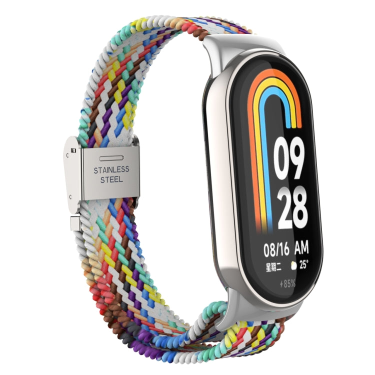 For Xiaomi Mi Band 8 Metal Head + Adjustable Nylon Braided Steel Buckle Watch Band(Color) - Watch Bands by PMC TechLife | Online Shopping South Africa | PMC TechLife