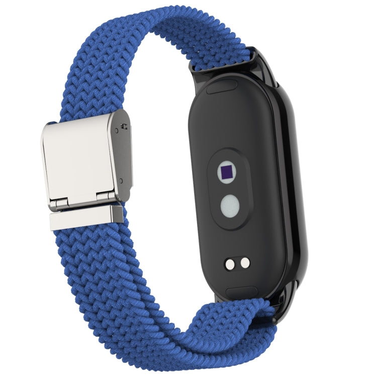 For Xiaomi Mi Band 8 Metal Head + Adjustable Nylon Braided Steel Buckle Watch Band(Cold Blue) - Watch Bands by PMC TechLife | Online Shopping South Africa | PMC TechLife