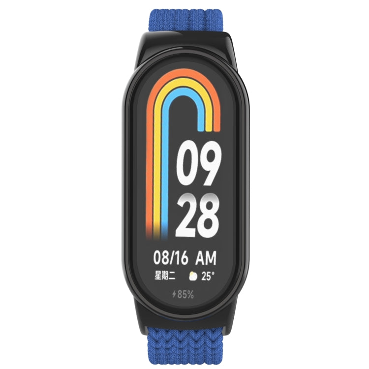 For Xiaomi Mi Band 8 Metal Head + Adjustable Nylon Braided Steel Buckle Watch Band(Cold Blue) - Watch Bands by PMC TechLife | Online Shopping South Africa | PMC TechLife